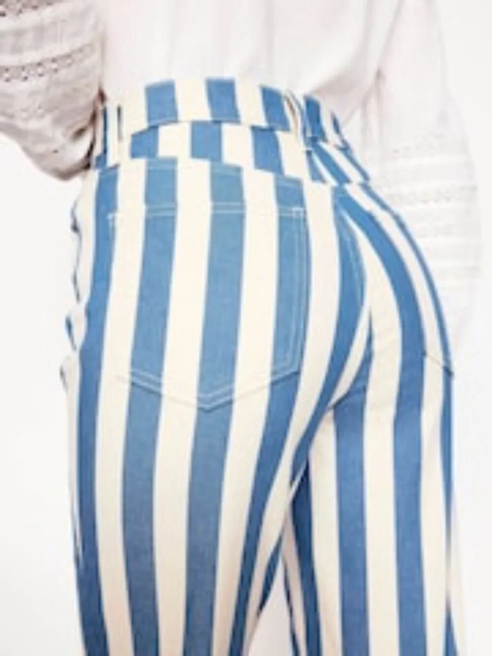 Boden High Rise Straight Stripe Jeans - size 31 R - Picture 3 of 9